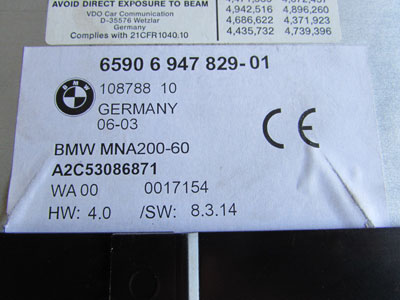 BMW GPS DVD Navigation Unit, Not Reading Disc 65906947829 E65 E66 745i 745Li 760i 760Li8
